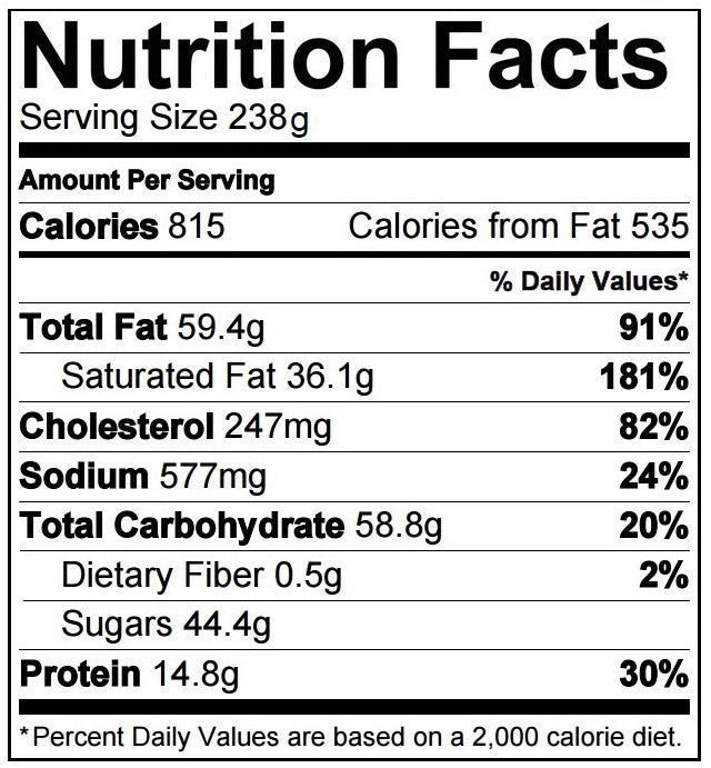 Factory Cheesecake Nutrition